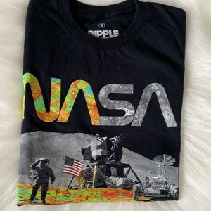 Ripple Junction Black NASA logo T-shirt, S unisex
